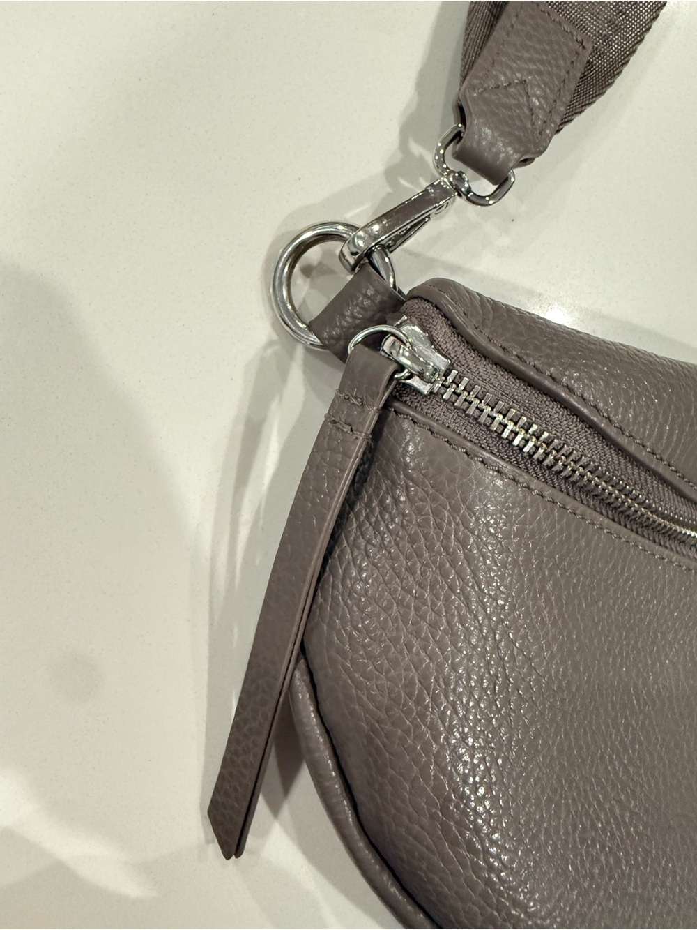 Quince Mink Italian Pebbled Leather Sling Bag - Picture 6 of 9